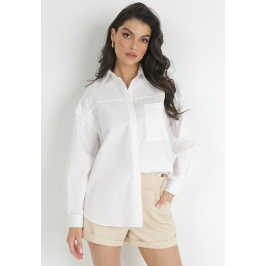 Biała Koszula z Kieszenią i Odpinanymi Rękawami Jourdan ze sklepu Born2be Odzież w kategorii Koszule damskie - zdjęcie 151810353