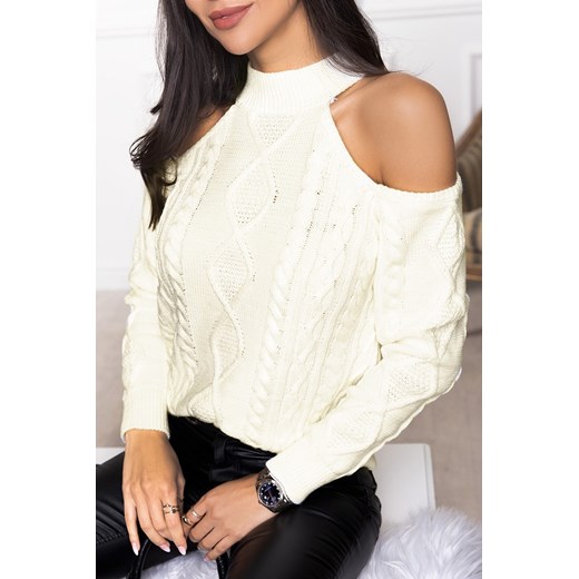 Sweter damski MANUARA WHITE ze sklepu Ivet Shop w kategorii Swetry damskie - zdjęcie 151823082