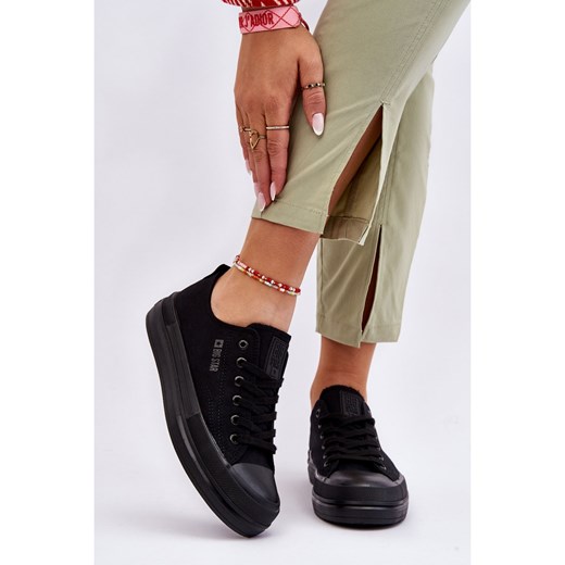 BIG STAR SHOES Niskie Sznurowane Tenisówki Big Star LL274967 Czarne 39 ButyModne.pl