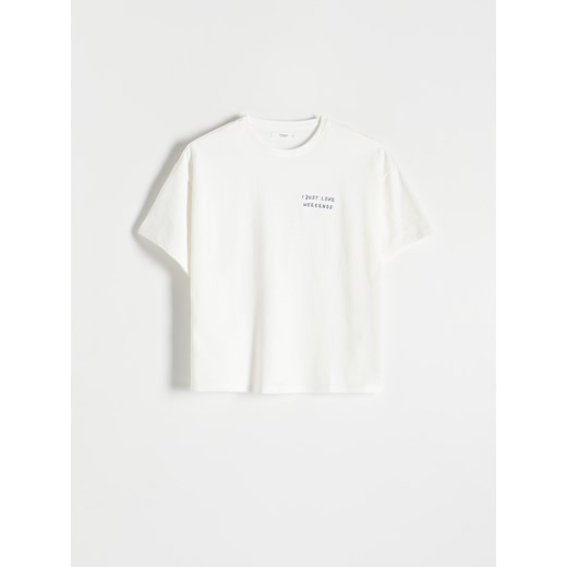 Reserved - T-shirt boxy - Biały Reserved S Reserved
