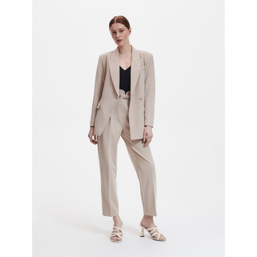 Reserved - Marynarka z paskiem - Beżowy Reserved XL Reserved