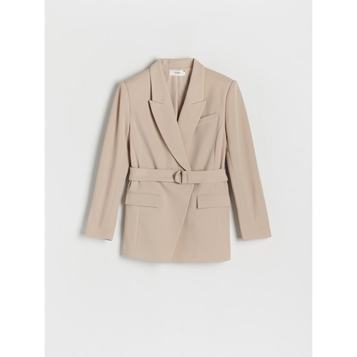 Reserved - Marynarka z paskiem - Beżowy Reserved XL Reserved