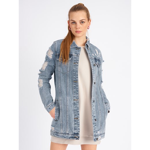 GATE Przedłużana kurtka jeansowa z dziurami XS Gate XS okazyjna cena gateshop