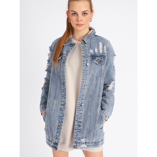 GATE Przedłużana kurtka jeansowa z dziurami XS Gate XS wyprzedaż gateshop