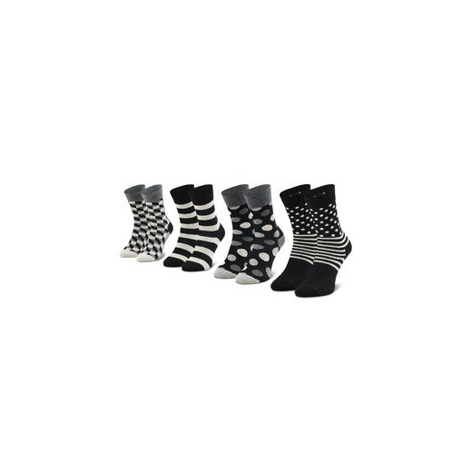 Zestaw 4 par wysokich skarpet unisex Happy Socks - XCBW09-9100 Czarny Happy Socks 36/40 eobuwie.pl okazja