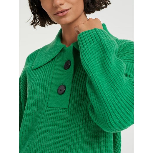 Sweter "Parette" w kolorze zielonym Opus S Limango Polska wyprzedaż
