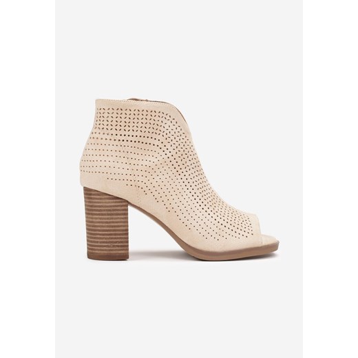 Beżowe Botki z Ażurową Cholewką Peep Toe Arriavinia 38 born2be.pl okazyjna cena