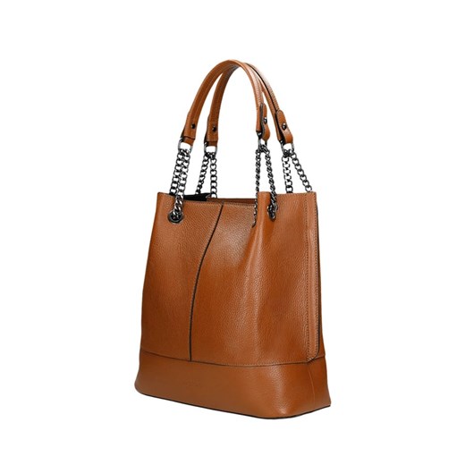 Skórzana torebka w kolorze jasnobrązowym - (S)32 x (W)33 x (G)14 cm Wojas onesize okazja Limango Polska