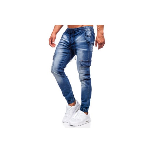 Niebieskie spodnie jeansowe joggery bojówki męskie Denley MP0111BSA 2XL Denley