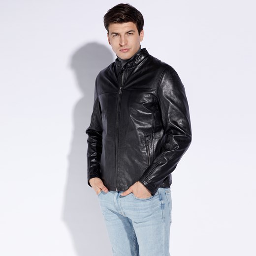 Męska kurtka skórzana prosta czarna ze sklepu WITTCHEN w kategorii Kurtki męskie - zdjęcie 152036063