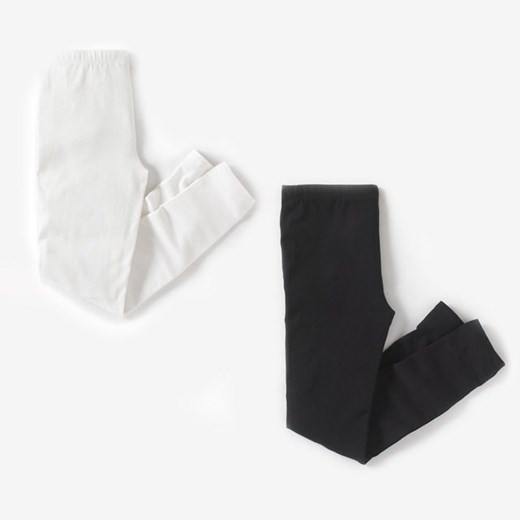 Długie legginsy dla dziewczynek, dziecięce/młodzieżowe (pakiet 2 par) la-redoute-pl czarny elastan