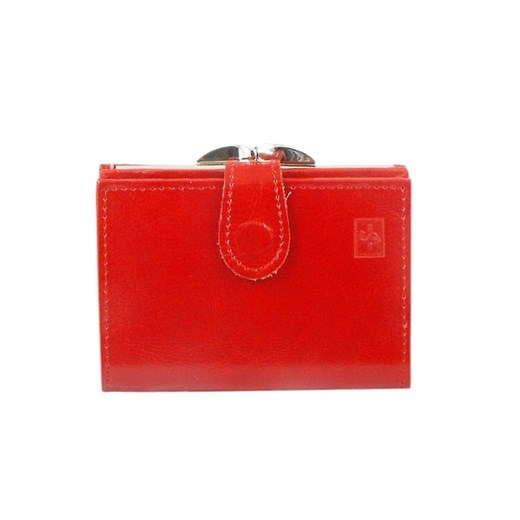 Skórzany portfel damski P89 - czerwony
