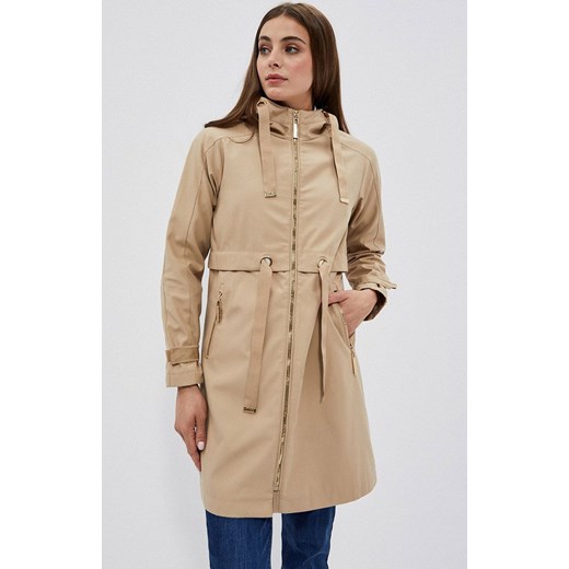 Damska kurtka z kapturem w kolorze beżowym 4002, Kolor beżowy, Rozmiar 2XL, Moodo ze sklepu Primodo w kategorii Płaszcze damskie - zdjęcie 152147161