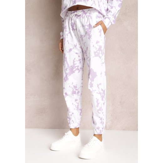 Fioletowe Spodnie Dresowe z Wzorem Tie-Dye Leiya Renee S okazyjna cena Renee odzież