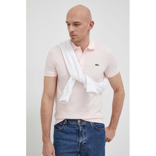 Lacoste polo bawełniane kolor różowy ze sklepu ANSWEAR.com w kategorii T-shirty męskie - zdjęcie 152209834