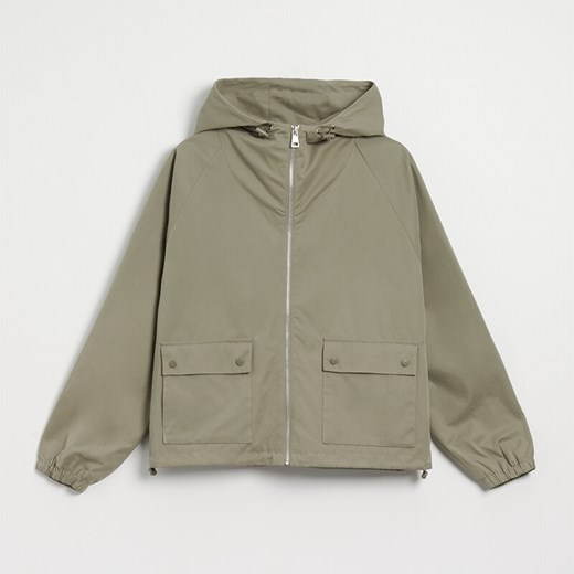 Kurtka oversize z regulowanym kapturem khaki - Khaki House XS/S House