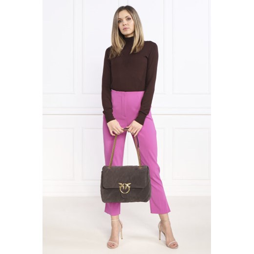 Pinko Skórzana torebka na ramię LOVE BIG PUFF CL SUEDE Pinko Uniwersalny Gomez Fashion Store