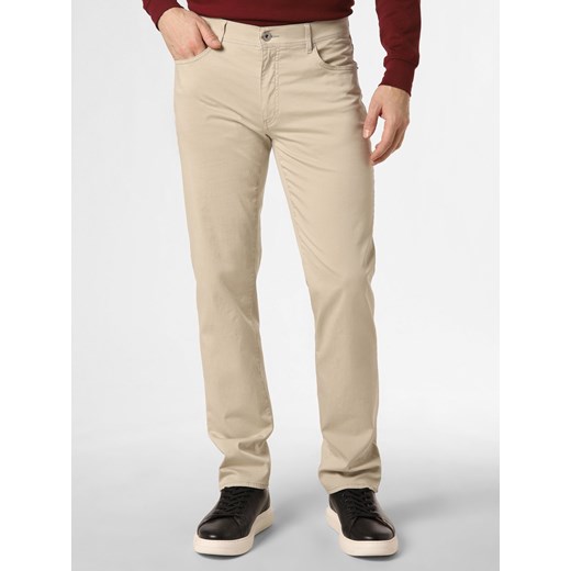 BRAX Spodnie Mężczyźni Bawełna kitt jednolity ze sklepu vangraaf w kategorii Spodnie męskie - zdjęcie 152288854