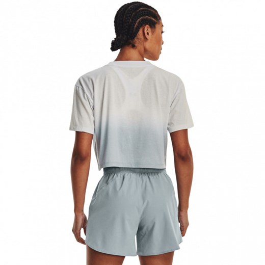 Damski t-shirt z nadrukiem Under Armour UA Branded Dip Dye Crop Short Sleeve - szary ze sklepu Sportstylestory.com w kategorii Bluzki damskie - zdjęcie 152293760