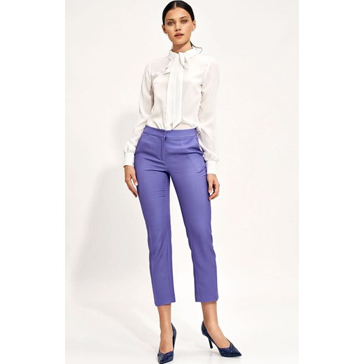 Klasyczne spodnie damskie w kolorze fioletowym SD70F, Kolor fioletowy, Rozmiar 36, Nife ze sklepu Primodo w kategorii Spodnie damskie - zdjęcie 152309770
