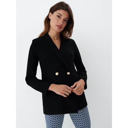 Mohito - Czarna marynarka oversize - Czarny Mohito 38 wyprzedaż Mohito