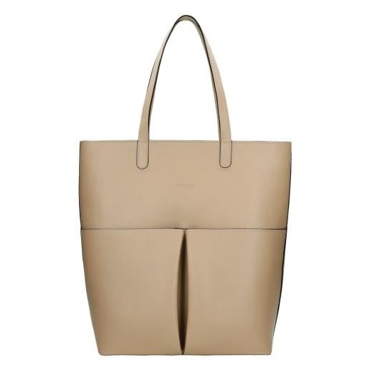 Wojas Duża Beżowa Shopperka Ze Skóry Licowej ze sklepu Wojas w kategorii Torby Shopper bag - zdjęcie 152313154