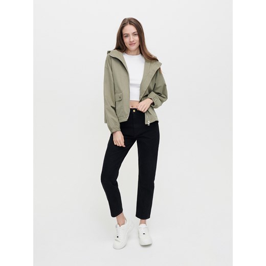 Kurtka oversize z regulowanym kapturem oliwkowa - Khaki House XS/S House