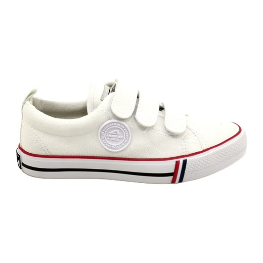 Trampki buty dziecięce na rzepy American Club LH63/22 White białe ze sklepu ButyModne.pl w kategorii Trampki dziecięce - zdjęcie 152339531