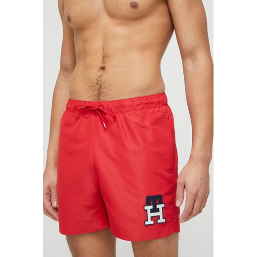 Tommy Hilfiger szorty kąpielowe kolor czerwony ze sklepu ANSWEAR.com w kategorii Kąpielówki - zdjęcie 152379364