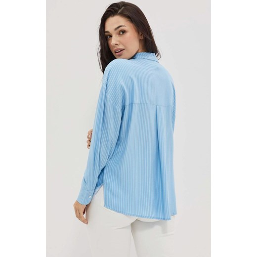 Koszula damska w paski w kolorze jasnoniebieskim 4014, Kolor niebieski, Rozmiar M Primodo