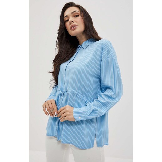 Koszula damska w paski w kolorze jasnoniebieskim 4014, Kolor niebieski, Rozmiar XS Primodo
