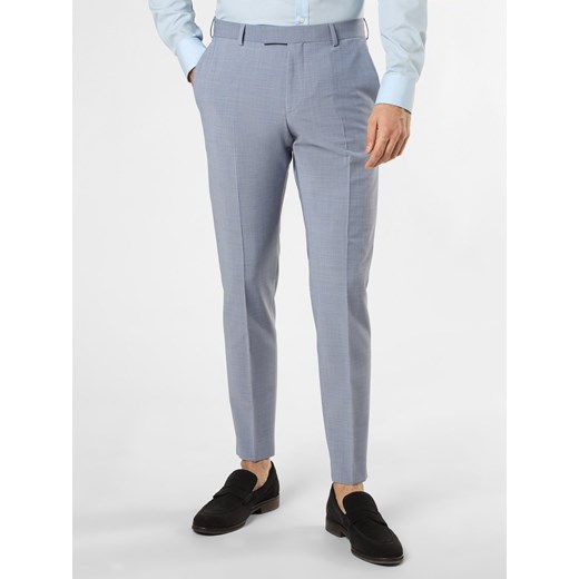 Strellson Męskie spodnie od garnituru modułowego Mężczyźni Slim Fit jasnoniebieski marmurkowy ze sklepu vangraaf w kategorii Spodnie męskie - zdjęcie 152416750
