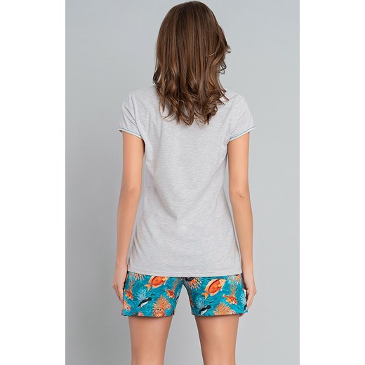 Piżama damska z krótkim rękawem i krótkimi spodenkami Oceania, Kolor szary melanż, Rozmiar XL, Italian Fashion ze sklepu Intymna w kategorii Piżamy damskie - zdjęcie 152423334
