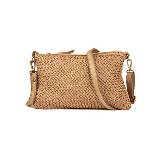 Skórzana torebka w kolorze beżowym - 28 x 19 x 2,5 cm Giulia Monti onesize wyprzedaż Limango Polska