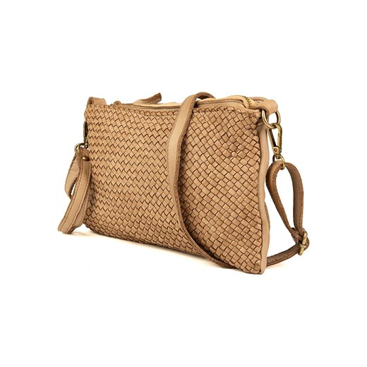 Skórzana torebka w kolorze beżowym - 28 x 19 x 2,5 cm Giulia Monti onesize Limango Polska wyprzedaż