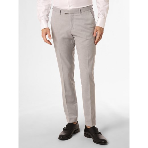 Finshley & Harding Męskie spodnie od garnituru modułowego Mężczyźni Slim Fit jasny szary marmurkowy ze sklepu vangraaf w kategorii Spodnie męskie - zdjęcie 152444914