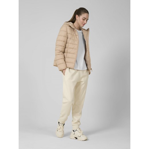 Kurtka puchowa z wypełnieniem syntetycznym damska - beżowa Outhorn S OUTHORN