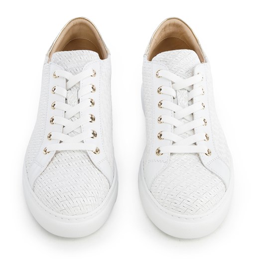 Damskie sneakersy ze skórzanej plecionki białe ze sklepu WITTCHEN w kategorii Trampki damskie - zdjęcie 152446282