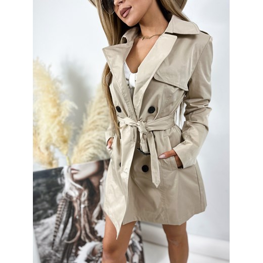 Płaszcz prochowiec beżowy z paskiem H298 Nana Love XL/42 Charlotte Fashion
