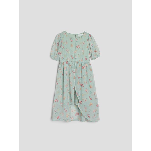 Sinsay - Sukienka z marszczeniami - Zielony Sinsay 140 Sinsay