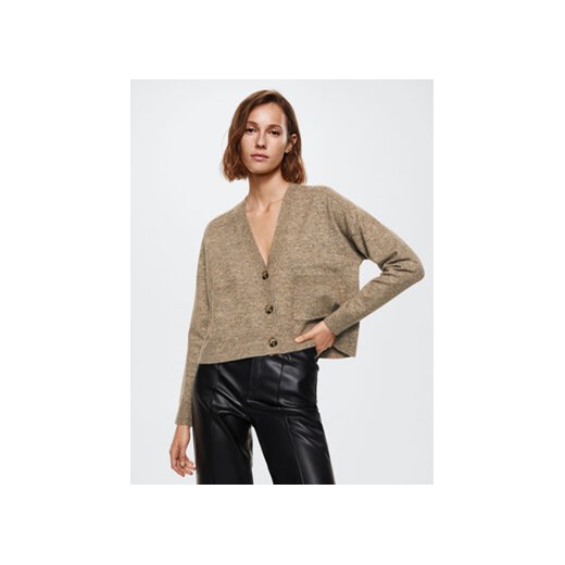 Mango Kardigan Canada 37096306 Brązowy Relaxed Fit Mango XXL MODIVO wyprzedaż