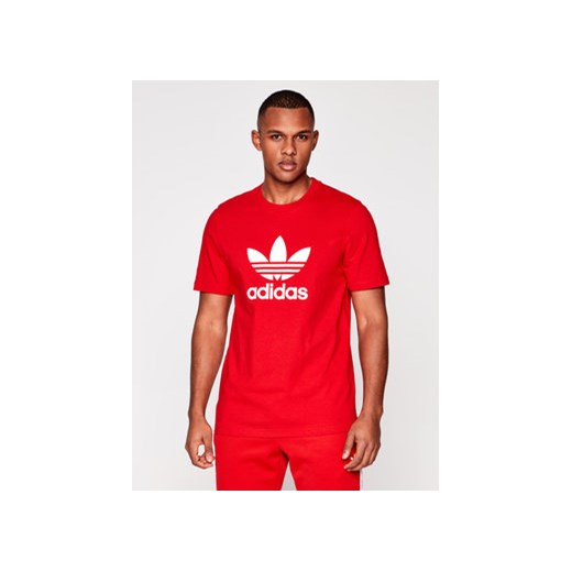 adidas T-Shirt adicolor Classics Trefoil GN3468 Czerwony Regular Fit L okazja MODIVO