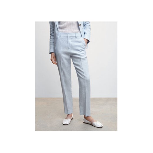 Mango Spodnie materiałowe Boreli 47087105 Niebieski Regular Fit ze sklepu MODIVO w kategorii Spodnie damskie - zdjęcie 152501790