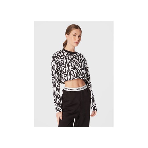 Tommy Jeans Bluzka Super Crop DW0DW14335 Biały Cropped Fit Tommy Jeans S wyprzedaż MODIVO