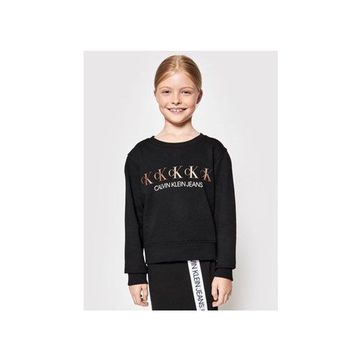 Calvin Klein Jeans Bluza Repeat Foil IG0IG00989 Czarny Regular Fit 10Y okazja MODIVO