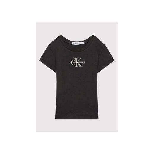 Calvin Klein Jeans T-Shirt Micro Monogram IG0IG01221 Czarny Regular Fit 10Y okazyjna cena MODIVO