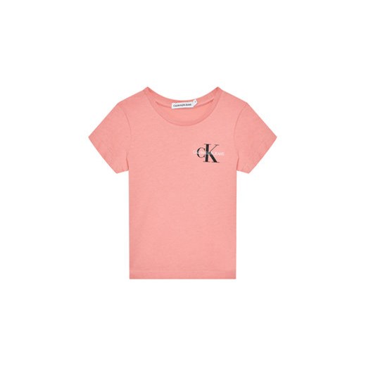 Calvin Klein Jeans T-Shirt Chest Monogram IG0IG00573 Różowy Regular Fit 10Y okazyjna cena MODIVO