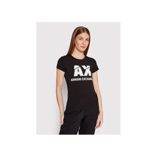 Armani Exchange T-Shirt 8NYT86 Y8C7Z 1200 Czarny Slim Fit Armani Exchange XS wyprzedaż MODIVO