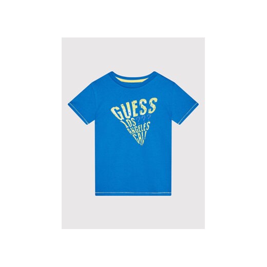 Guess T-Shirt N2GI08 K8HM0 Niebieski Regular Fit Guess 2Y promocyjna cena MODIVO