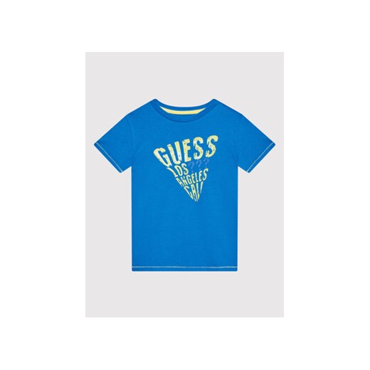 Guess T-Shirt N2GI08 K8HM0 Niebieski Regular Fit Guess 2Y promocyjna cena MODIVO